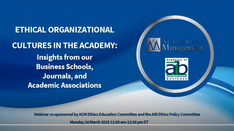Ethical Organizational Cultures in the Academy video