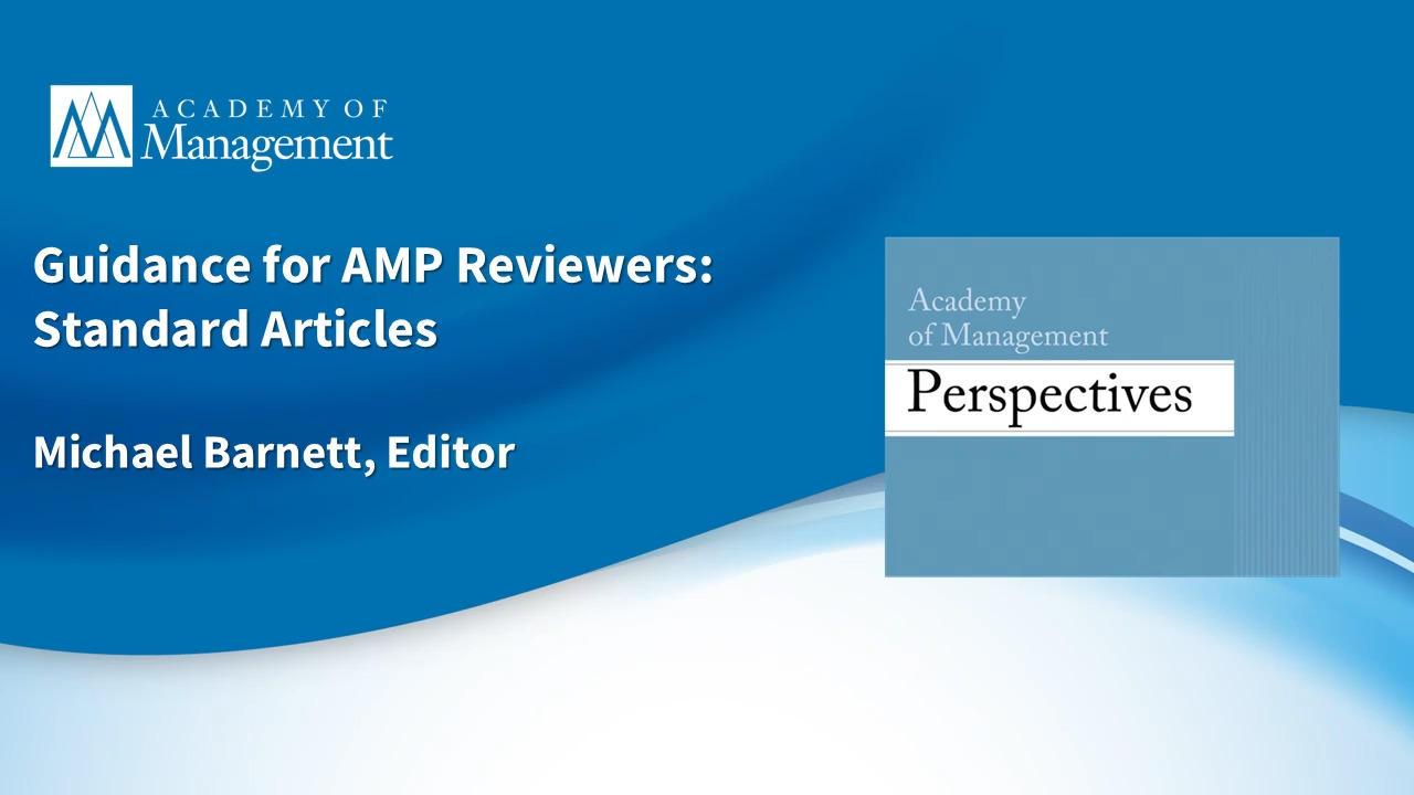 Guidance for AMP Reviewers: Standard Articles