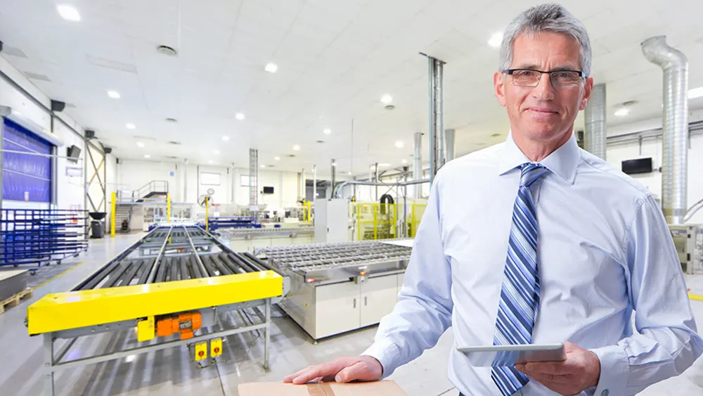 Manager on a factory floor