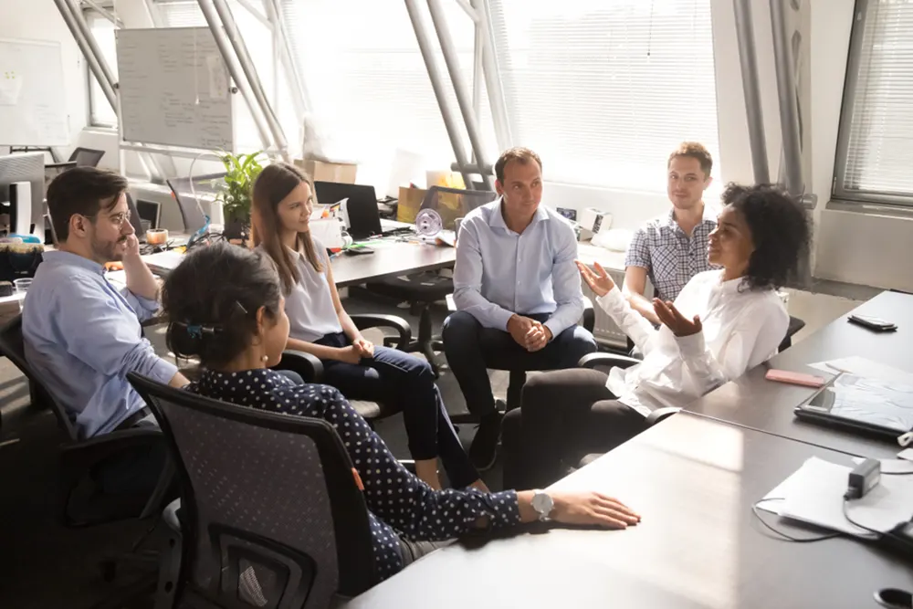 Business team has meeting