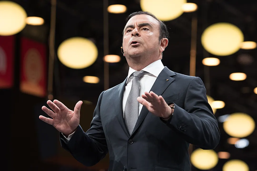 Renault-Nissan CEO Carlos Ghosn at a Paris motor show
