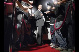 celebrity walks the red carpet