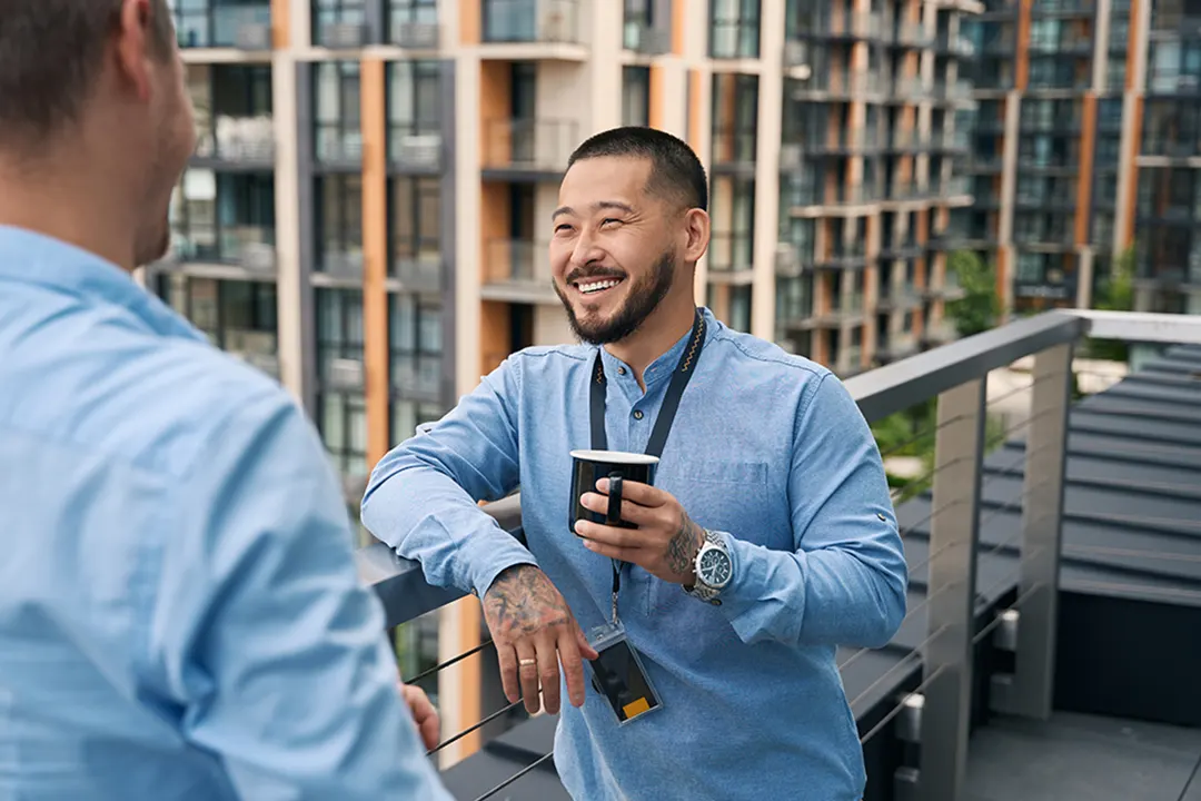 Workers take a coffee break