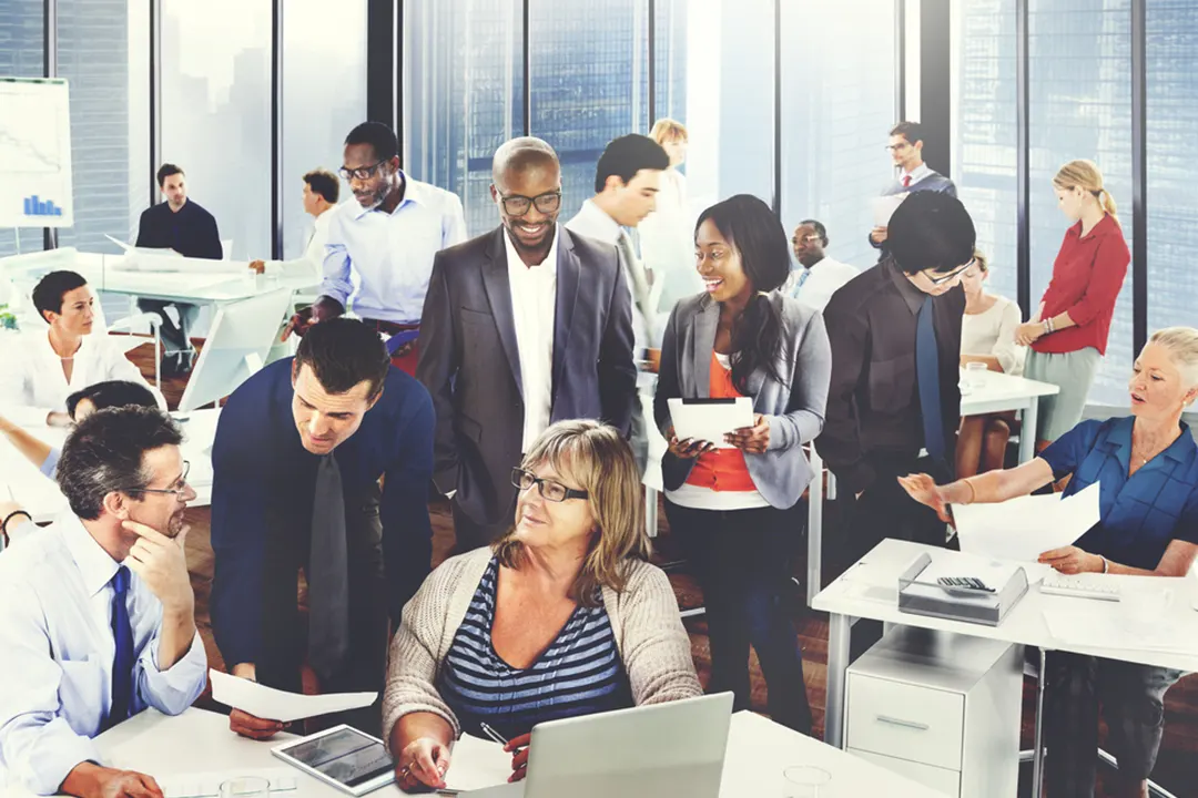 Diverse group of employees in an office