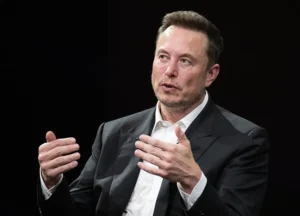 Elon Musk speaks at event