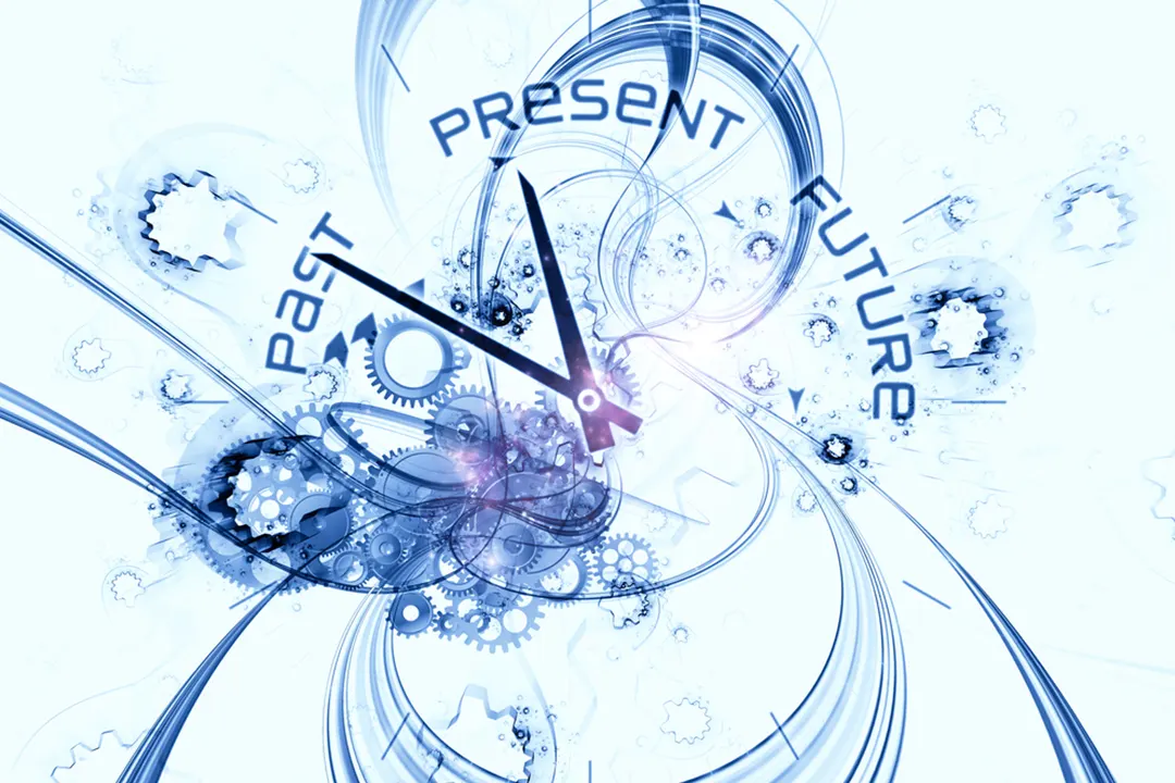 Past Present Future and Clock Hands