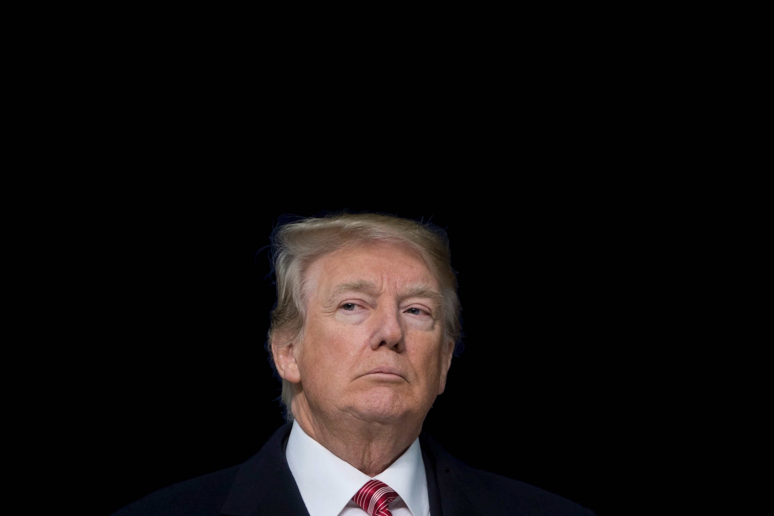 Washington, United States of America - April 17 2025 President Donald Trump face first floor view