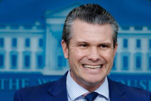 WASHINGTON – January 30 2025: Pete Hegseth, Defense Secretary, speaks at a White House press briefing after a Black Hawk helicopter collided with American Airlines flight 5342 by DCA airport