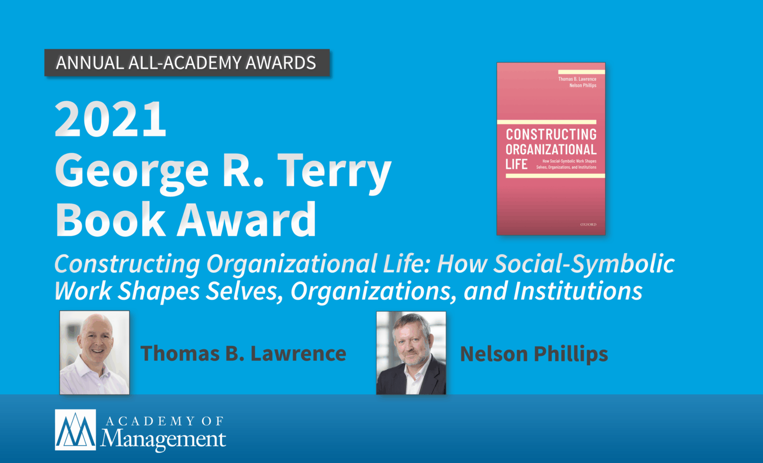 2021 George R. Terry Book Award | Academy of Management